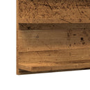 badeværelsesskab m. spejl 90x11x45cm konstrueret træ antikt træ