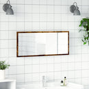 badeværelsesspejl m. LED 100x8,5x37 cm konstrueret træ brunt eg