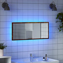 badeværelsesspejl m. LED 100x8,5x37 cm konstrueret træ brunt eg