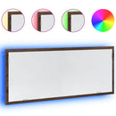 badeværelsesspejl m. LED 100x8,5x38 cm konstrueret træ brunt eg