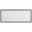 badeværelsesspejl m. LED 100x8,5x38 cm konstrueret træ brunt eg