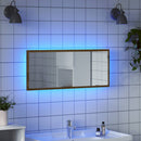 badeværelsesspejl med LED 100x8,5x37 cm konstrueret træ kunsteg