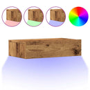 tv-bord med LED-lys 60x35x15,5 cm antikt træ