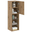 tv-borde med LED-lys 2 stk. 30,5x30x102 cm egetræsfarve
