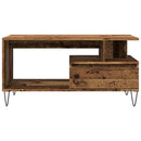 sofabord 90x49x45 cm konstrueret træ antikt trælook