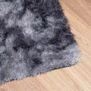 shaggy gulvtæppe NAVARRA 120x120 cm høje luv polyester mørkegrå