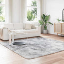 shaggy gulvtæppe NAVARRA 240x240 cm høje luv polyester sølvgrå