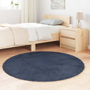 shaggy gulvtæppe NAVARRA 120x120cm høje luv polyester marineblå