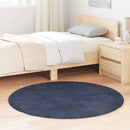 shaggy gulvtæppe NAVARRA 120x120cm høje luv polyester marineblå