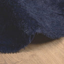 shaggy gulvtæppe NAVARRA 240x240cm høje luv polyester marineblå