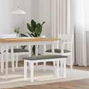 bænk 90 cm massivt gummitræ hvid