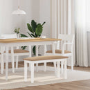 bænk 90 cm massivt gummitræ hvid
