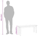 bænk 110 cm massivt gummitræ