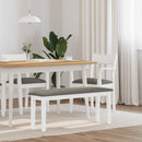 bænk 110 cm massivt gummitræ hvid
