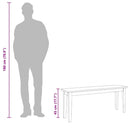 bænk 110 cm massivt gummitræ hvid