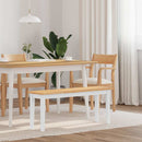 bænk 110 cm massivt gummitræ hvid
