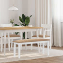 bænk 110 cm massivt gummitræ hvid