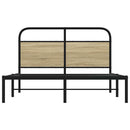 sengeramme 135x190 cm uden madras konstrueret træ sonoma-eg