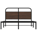 sengeramme 135x190 cm uden madras konstrueret træ brunt eg