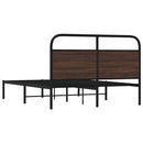 sengeramme 140x190 cm uden madras konstrueret træ brunt eg