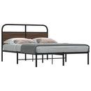 sengeramme 140x190 cm uden madras konstrueret træ brunt eg