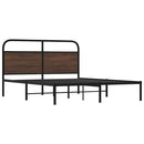 sengeramme 150x200 cm uden madras konstrueret træ brunt eg
