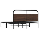 sengeramme 150x200 cm uden madras konstrueret træ brunt eg