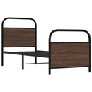 sengeramme 75x190 cm uden madras konstrueret træ brunt eg