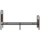 sengeramme 75x190 cm uden madras konstrueret træ brunt eg