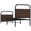 sengeramme 75x190 cm uden madras konstrueret træ brunt eg
