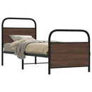 sengeramme 75x190 cm uden madras konstrueret træ brunt eg