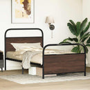 sengeramme 107x203 cm uden madras konstrueret træ brunt eg