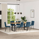 spisebordsstole 6 stk. velour blå