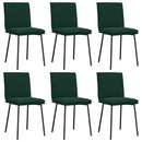 spisebordsstole 6 stk. velour mørkegrøn