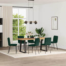 spisebordsstole 6 stk. velour mørkegrøn