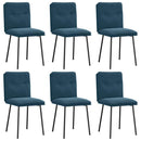 spisebordsstole 6 stk. velour blå