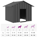 hundehus med tag 131x101x102 cm galvaniseret stål
