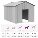 hundehus med tag 113x153x101 cm galvaniseret stål