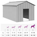 hundehus med tag 114x202x101 cm galvaniseret stål