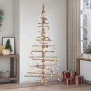 dekorativt juletræ 210 cm massivt fyrretræ