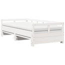 daybed med udtræk og madrasser 90x200 cm massivt fyrretræ hvid