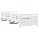 daybed med udtræk og madrasser 90x200 cm massivt fyrretræ hvid