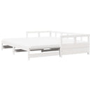 daybed med udtræk og madrasser 90x200 cm massivt fyrretræ hvid