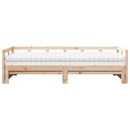 daybed med udtræk og madrasser 90x190 cm massivt fyrretræ
