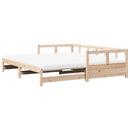 daybed med udtræk og madrasser 90x190 cm massivt fyrretræ