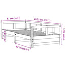 daybed med madras 80x200 cm massivt fyrretræ hvid