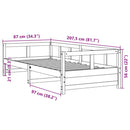 daybed med madras 80x200 cm massivt fyrretræ gyldenbrun