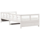 daybed med madras 90x200 cm massivt fyrretræ hvid