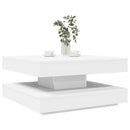 sofabord 360 grader drejeligt 70x70x34,5 cm hvid