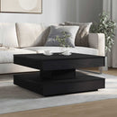 sofabord 360 grader drejeligt 70x70x34,5 cm sort